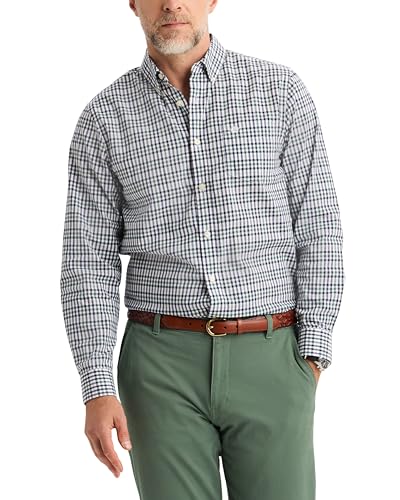 Dockers® Men's Signature Shirt Long Sleeve Classic Fit with Stain Defender®, Lucent White Plaid, X-Large