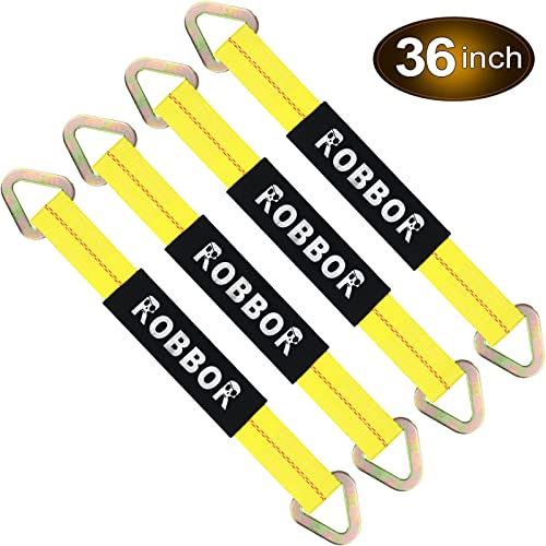 Axle Straps 10000 Lbs Break Strength 3335 Lbs Working Load Yellow Car Axle Tie Down Straps For Securing Car Transport Hauler Tow Truck 4X4 Off-Road Straps（36 Inch） #TOP1