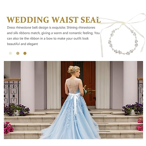 KESYOO Bridal Belt - Silver Pearl Crystal Wedding Sash for Bride Dress3