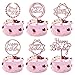 Hemiks 6Pcs Happy Birthday Cake Topper, Acrylique Paillettes Cupcake Toppers, Topper Happy Birthday pour Décorations de Gâteau Fête Danniversaire pour Enfants et Adultes (Or Rose)