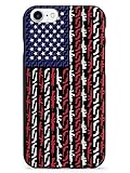 Inspired Cases - Compatible with iPhone SE Case - 3D Textured Protective Phone Case for Apple iPhone SE - American Flag in Guns - Patriotic Colors