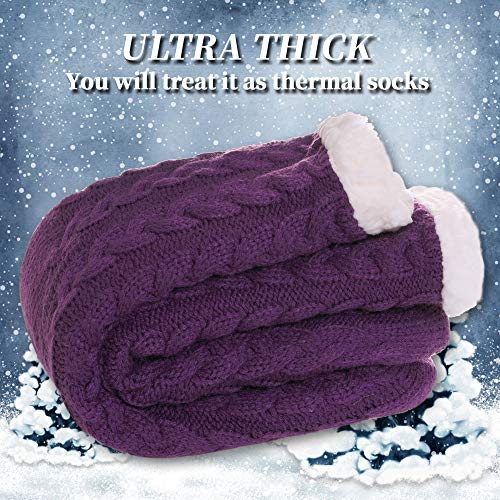 DYW Women Winter Thick Slipper Socks with Grippers Non Slip Warm Fleece Lining Fluffy Fuzzy Socks Christmas Gifts4