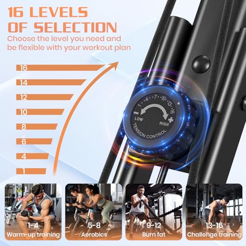 Miniatura 2 de Dskeuzeew Bicicleta Estática Plegable 4 En 1, Bicicleta Magnética Plegable, Bicicleta Estática 8 Niveles De Resistencia, Monitor Lcd Y Sensor De Frecuencia Cardíaca, Nuevo Negro