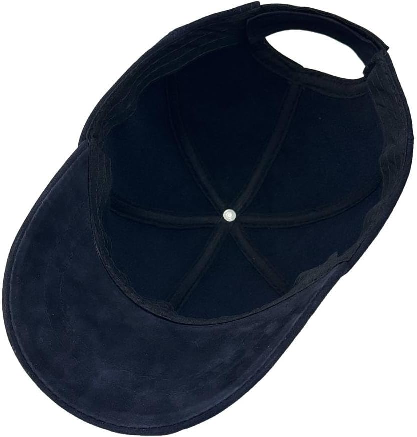Unisex Genuine Suede Leather Baseball Cap, Vintage-Style Adjustable Strap Hat for Men & Women, One Size Fits Most - Image 6