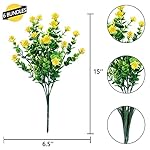 GREENRAIN Artificial Flowers Outdoor Fake Flowers for Decoration UV Resistant No Fade Faux Plastic Plants Garden Porch Window Box Décor (6 Bundles, 2#Yellow) - Image 2