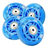 SSCYHT Leuchtende Inliner Rollen mit ABEC-7 Kugellagern 64mm 70mm 72mm LED Blinkende Inline Skate Rollen 82A Leuchtende Ersatzrolle für Kinder & Jugendliche 4 Stück,64mm
