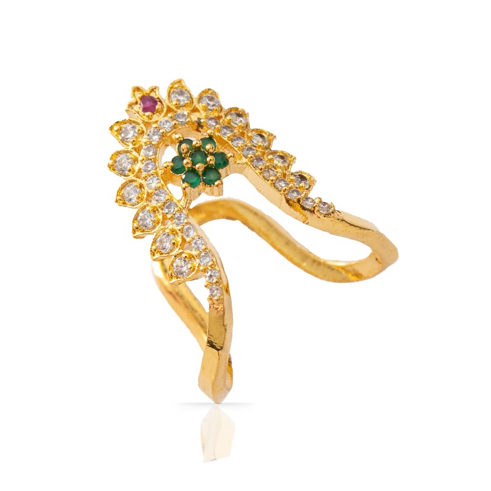 ZEELLO Gold Plated Vanki Ring Adjustable, Gift for Women and Girls, CZ Cubiz Zirconia Finger Ring (Green) (B0D362K49J) Amazon Price History, Amazon Price Tracker