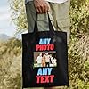 D&T Personalized Cotton Tote Bag – Custom Photo & Text – Reusable Canvas Bag – Customizable Gift for Women, Men, Friends & Family – Eco-Conscious Shopping Tote Bag - Natural #4