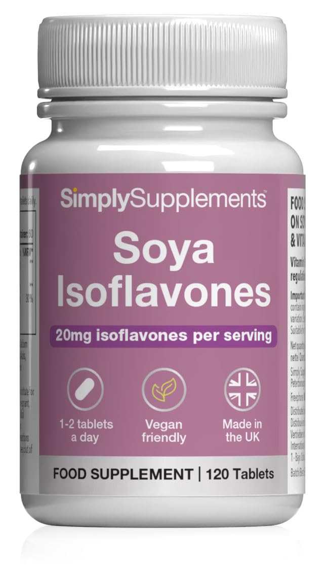 SOYA Isoflavones | Supports Hormonal Balance with Vitamin B6 | Potent Daily Formula | Vegan and Vegetarian Friendly | 120 Tablets = 2 Months’ Supply | Manufactured in The UK