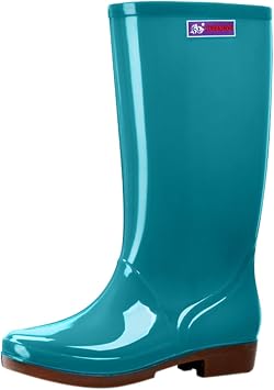 ZHOUYF Women Waterproof Rubber Rain Shoes PVC Non-Slip Garden Shoes Work Ankle Boots Mid Calf Rain Boots Outdoor Car Wash Footwear
