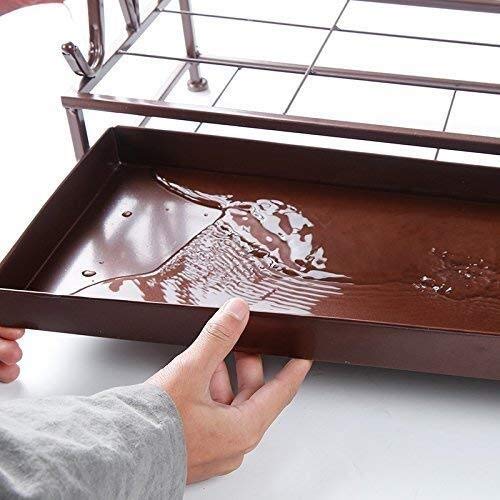 Porte-parapluies MiroDo support de rangement bronze avec bac d'égouttement - 6