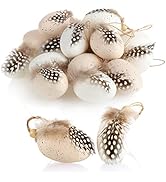 18 x Easter eggs for hanging, Easter eggs with feather for the Easter bouquet, hanging decoration for East.