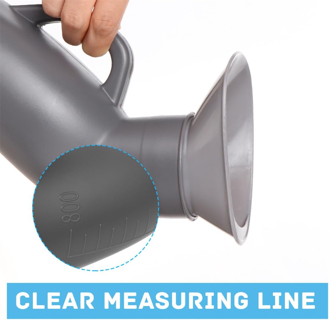 Urinal Bottle Urinals for Men 800ML Plastic Pee Bottle Portable Male Urinals with Spill Proof Lid for Travel Emergency and Hospital