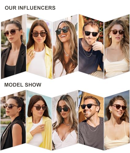 SOJOS Retro Vintage Square Polarized Sunglasses for Women Men UV Protection Lens TR90 Frame Sunglasses SJ21122