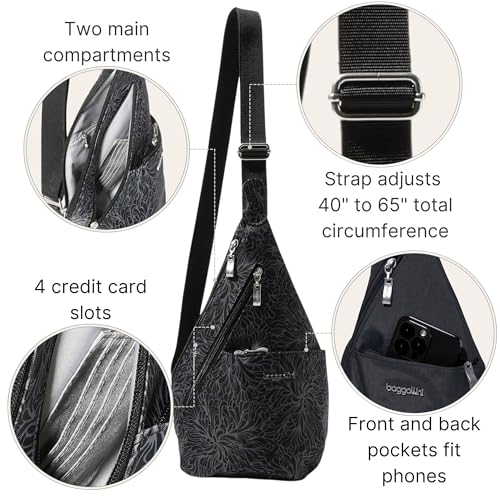 Image of Baggallini Mini Sling - 12x7 Sling Crossbody Bag Backpack with Adjustable Shoulder Strap