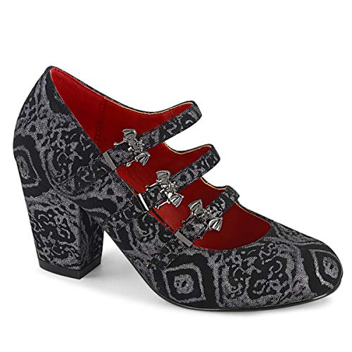 Demonia Women's Steampunk Maryjane Pumps Vivika-38 Faux Nubuck
