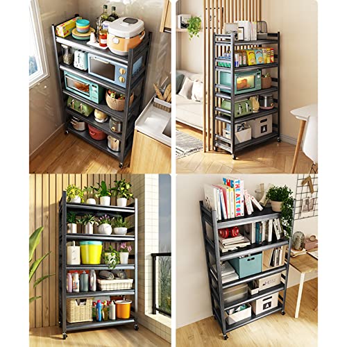 Étagère micro-ondes rotative gain de place avec rangement métal