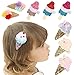5PCS Shiny Ice Cream Hair Clips Ponytail Holder Barrettes Clamps Hairpin Barrette Hair Pins Sequins Hair Jewelry School Daily Hairpin Handmade Hair Accessories Decorations (Random Color)
