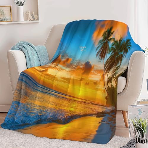 Jeté de Canapé Microfibre Épaisse Qualité Supérieure Couvre-Lit Orange Mer - 4