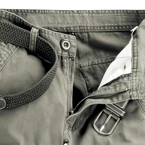 Short cargo léger pour homme en sergé de coton décontracté Vert 48 FR - 3