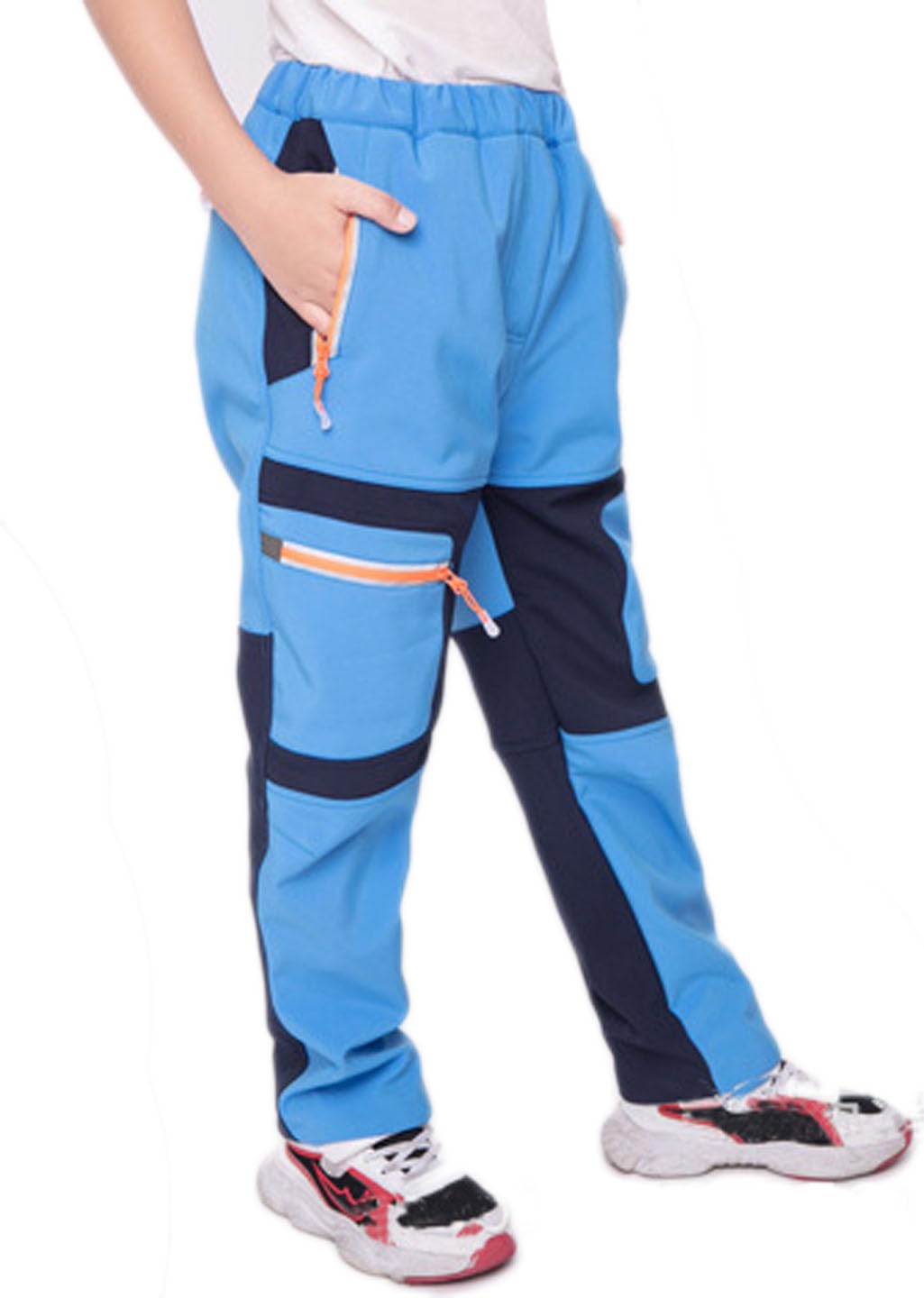 Pantaloni da sci per bambini e bambine, con fodera in pile, traspiranti, funzionali, da trekking, da sci
