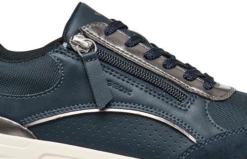 Geox Femme D Bulmya B Basket, Navy Silver, 36 EU