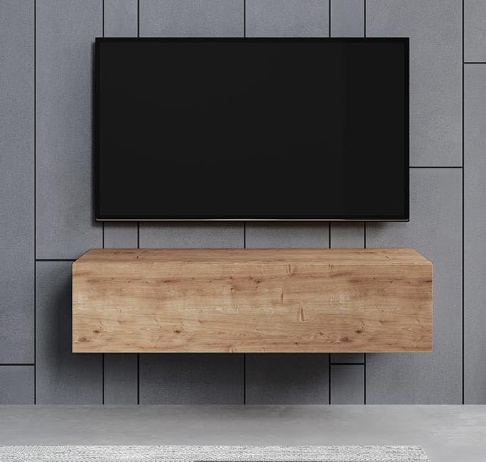 Zwevend TV Meubel MDF & Eiken - Centre