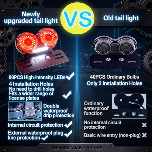 Image of Upgrade 90LEDs Motorcycle Tail Light with Brake & Turn Signal
