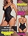 Avidlove Teddy Lingerie for Women Lace Bodysuit Snap Crotch Sexy V Neck One Piece Lingerie (Double Layers - Black, S)