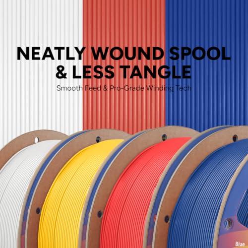 Image of OVERTURE 4KG Bundle High Speed PLA Filament 1.75mm, Neatly Wound 3D Printer Filament 4 Pack 1kg Spool (2.2lbs) Rapid PLA, Fit Most FDM 3D Printers (White+Blue+Red+Yellow)