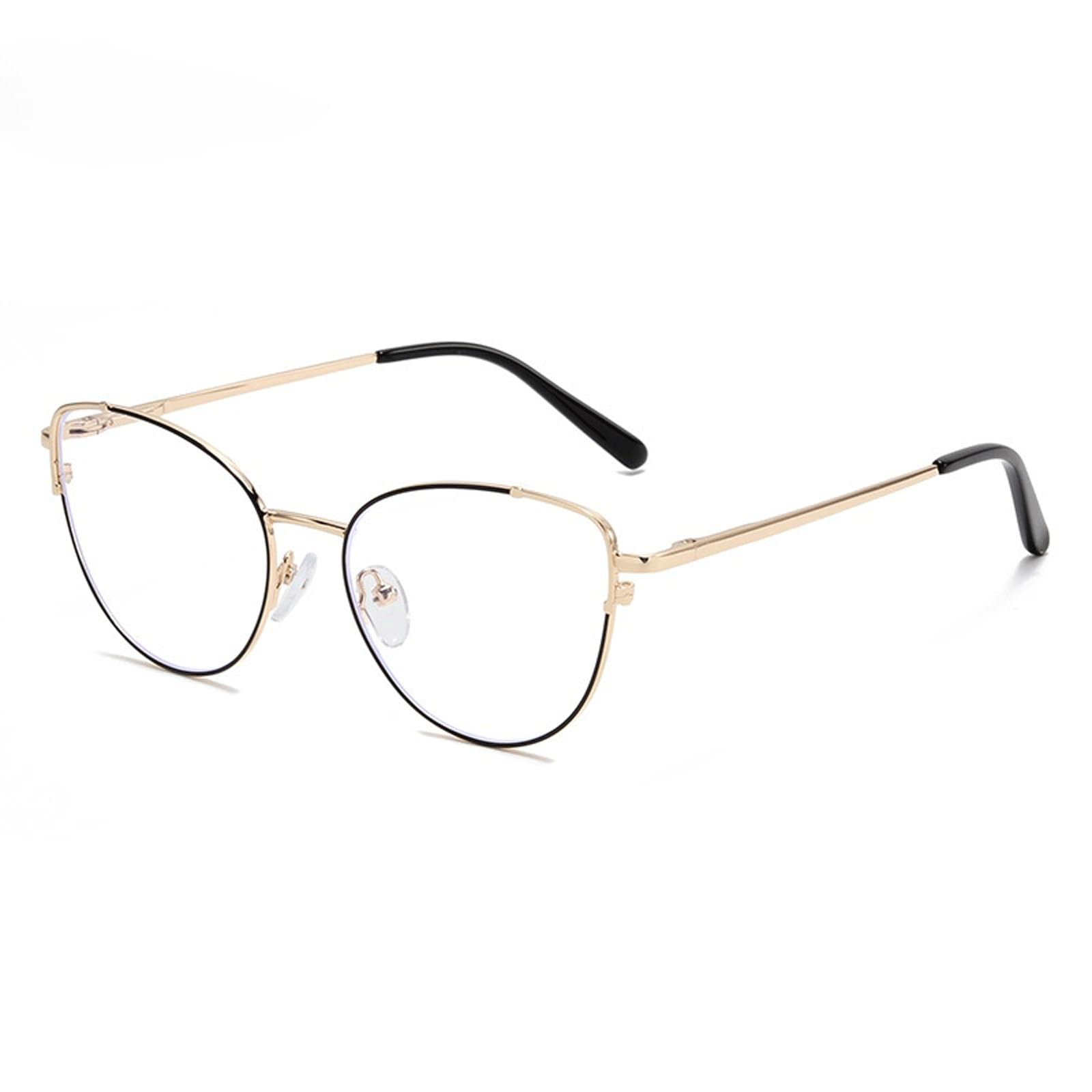 KLJUddGY Cateye Eyewear Frames Spectacles for Computer Ultralight Reading Glasses Non Prescription Eyeglasses Blue Light Glasses Modern(Nero)