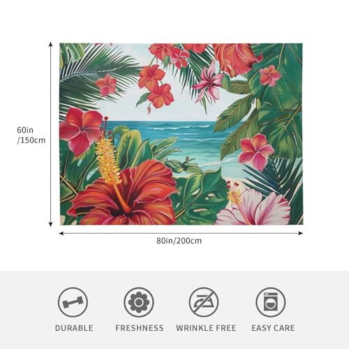 Couverture d'été hawaïenne en flanelle 203x152 cm pour lit