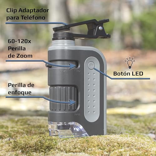 Miniatura 11 de Carson Microbrite Pro - Microscopio De Bolsillo Con Luz Led 60x-120x Con Sistema De Lente Asférica Y Clip Digital Para Smartphone Mm-350