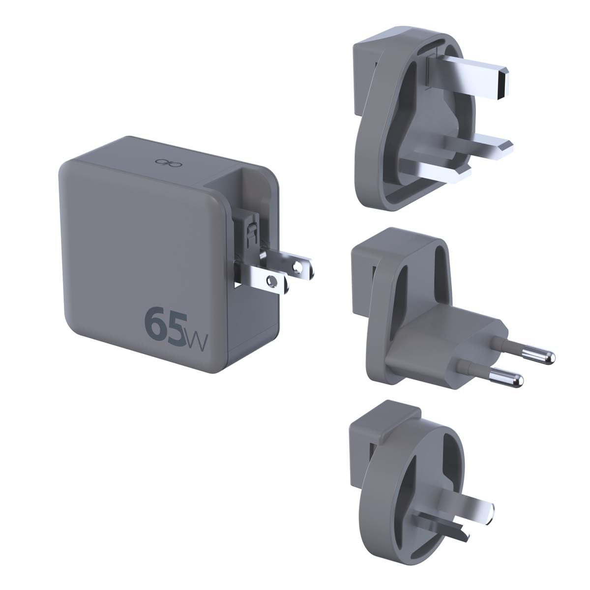 Adaptateur de Voyage 65W Power Delivery GaN International Gris Force Power