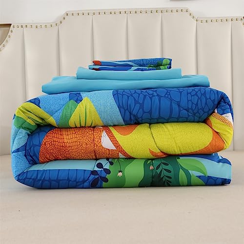 Wowelife Dinosaur Comforter Sets For Boys And Girls Queen, Premium 3D Blue Bedding Set, Dinosaur Bed Set, Comfortable And Breathable For Children And Adults #TOP3