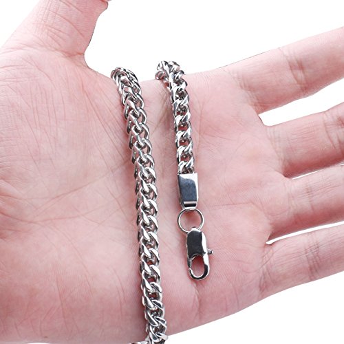 FIBO STEEL 6MM Curb Chain Necklace for Men Stainless Steel Biker Punk Style, 24 inches