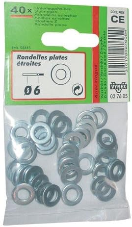 VYNEX 3101780276054 Runde runde Unterlegscheibe, flach, Durchmesser 6 CP:1, Grau