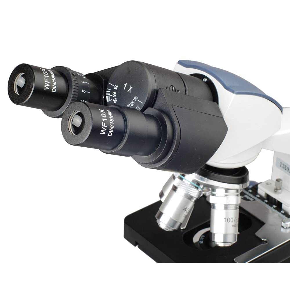 Microscopio Composto binoculare da Laboratorio a LED 40X-2500X con Stadio 3D