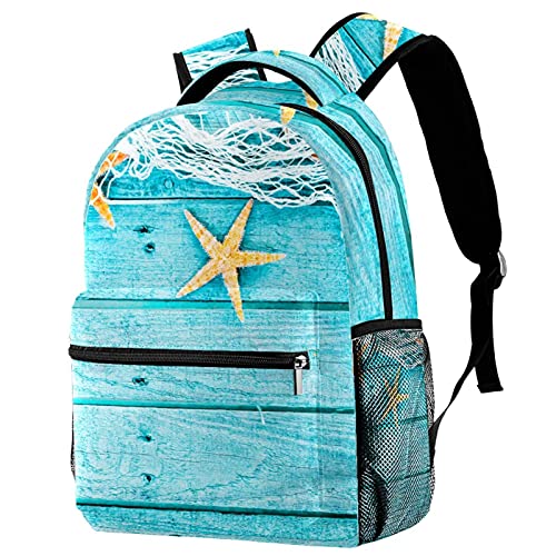 Sac à dos imprimé planche d'été et étoile de mer avec grand volume