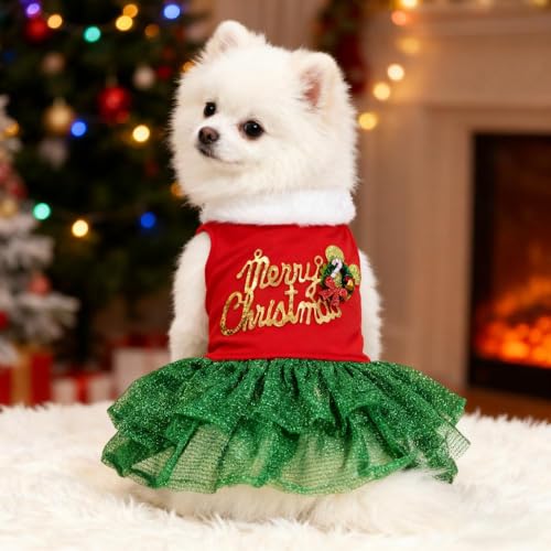 Vestido Navideño de Tul para Perros Pequeños y Gatos miniatura 6