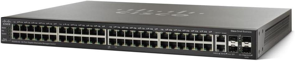 Cisco SG500 52 100052P4SFPM Switch di Rete Nero Cisco SG500 52 100052P4SFPM Switch di Rete Nero