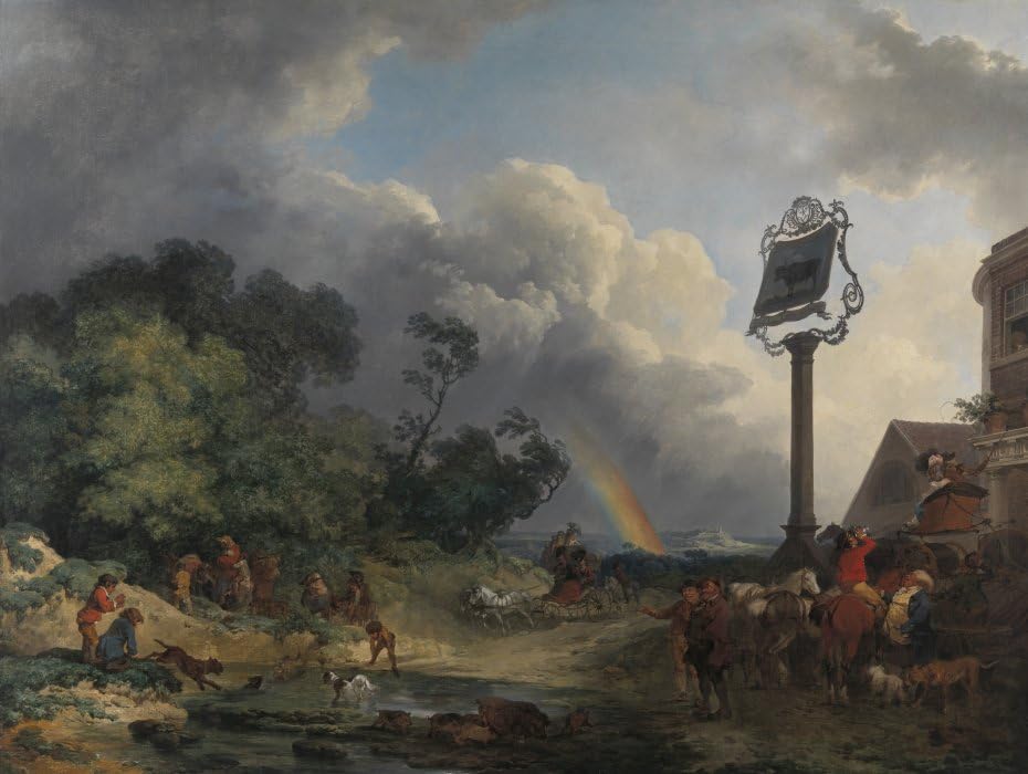 Toile murale abstraite l'arc-en-ciel de Loutherbourg déco salon élégante