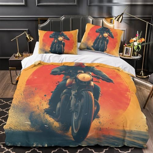 Housse de couette moto fermeture éclair pour lit double 200x200 - 4