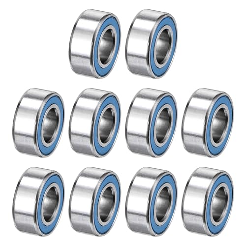 uxcell 10 Pcs MR105-2RS Micro Bearings, 5x10x4mm Chrome Steel, ABEC7
