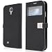 Galaxy S4 case,case for Samsung Galaxy i9500,By Ailun,Wallet Case,with S-view function,PU Leather Case,Credit Card Holder,Flip Cover Skin[Black]
