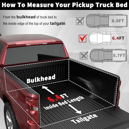 Titanicmotor T077EB302 Soft Quad Truck Bed Tonneau Cover Compatible thumb #1