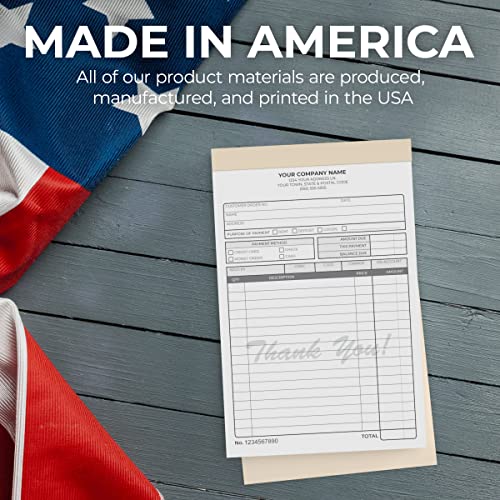 custom 5534 x 8534 carbonless ncr books in 2-part duplicate invoices receipts work orders sales orders purchase orders estimates quote forms with your companybusiness name 100 sets