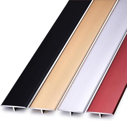 Miniatura 6 de Tira de umbral de aluminio de 36 pulgadas, tira de transición de suelo de moldura en T, tiras de cubierta de transición de piso, ancho de 0.591