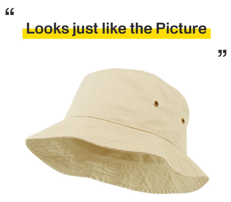Image of KBETHOS Unisex Washed Cotton Bucket Hat Summer Outdoor Cap