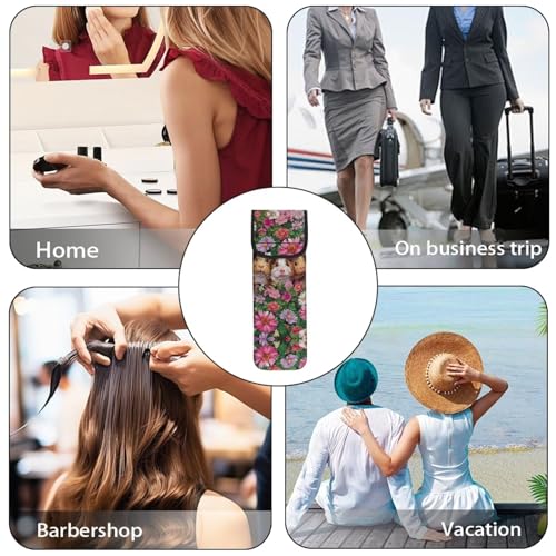 Bolsa organizadora de plancha de cabello con diseño floral miniatura 4